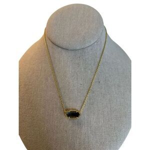 Delicate Gray Gemstone Pendant Necklace in Sterling Silver & 18 kt Vermeil Gold